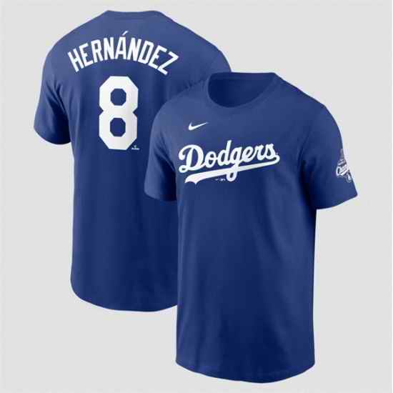 Men Los Angeles Dodgers 8 Enrique Hernandez Royal 2025 World Series Champions Name 26 Number T Shirt